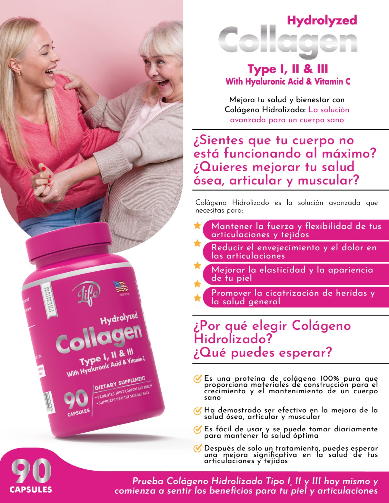 Colágeno Hidrolizado Tipo I, II y III